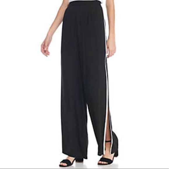 Polly & Esther Pants - BLACK Slit Leg wide Slacks pants NWT High Waisted Trousers